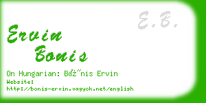 ervin bonis business card